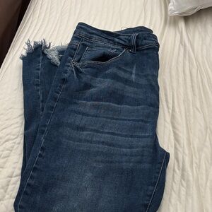 Stylish High Rise Women's Jeans in Deep Blue